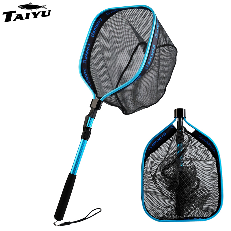Landing Net Telescopic - Scalable Fishing Net,Aluminum Alloy Mesh Pole,Coated