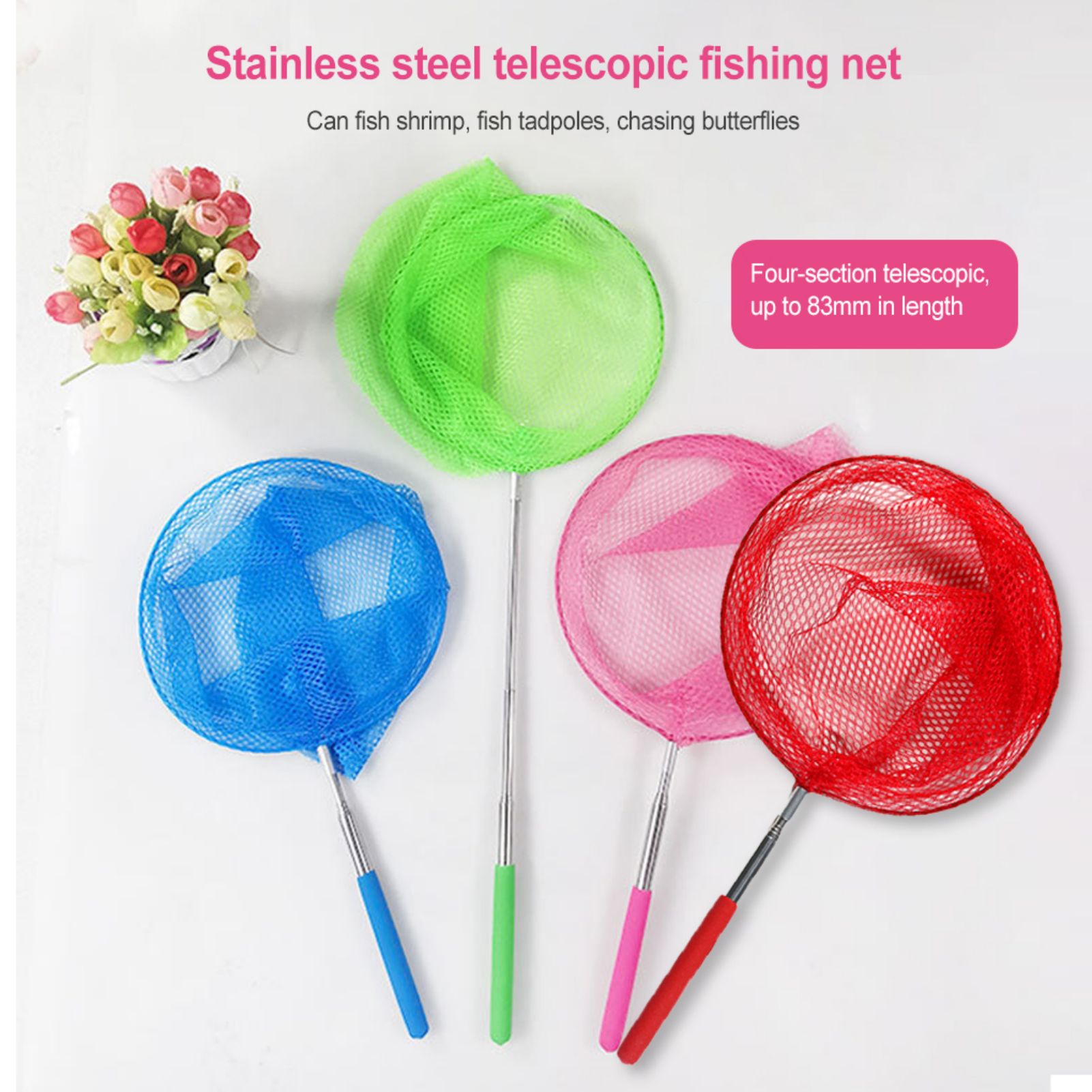 Mini Fishing Net Colorful Anti - огляд і ціна Landing Net Telescopic