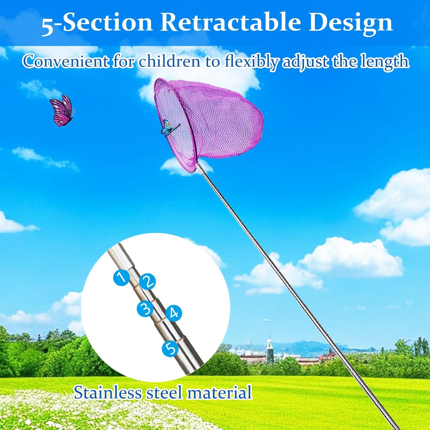 Mini Fishing Net Colorful Anti - огляд і ціна Landing Net Telescopic